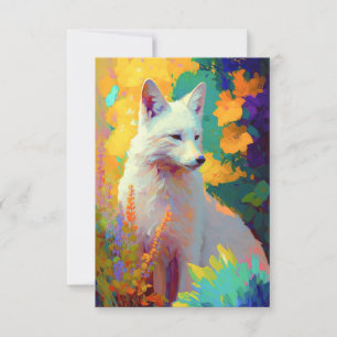 Fox Animal Portrait Painting Wildlife Outdoors Art Thank You Card