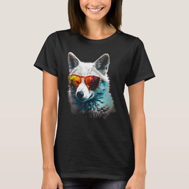 Fox  Animal  Sunglasses Animal Fox T-Shirt (Front)