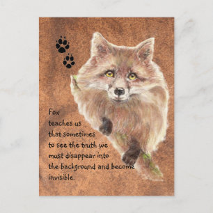 Fox, Animal Totem, Spirit Guide, Symbol Postcard