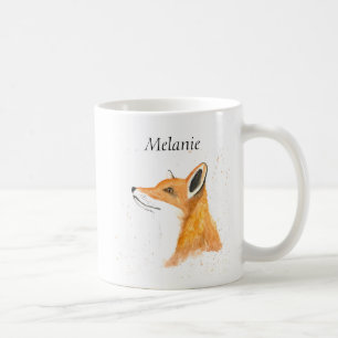 Fox animal watercolor woodland nature wildlife coffee mug