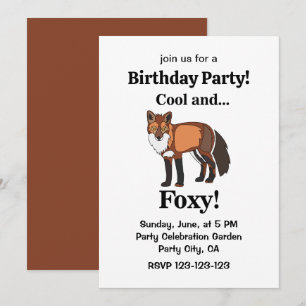Fox Animal Woodland Foxy Birthday Party Invitation