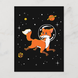 Fox Animals In Space Postcard