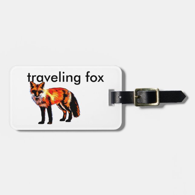 fox art luggage tag to personalize (Front Horizontal)