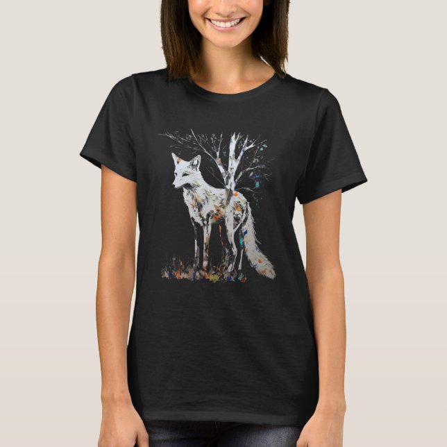 Fox Art Tree - Animal Fox T-Shirt (Front)