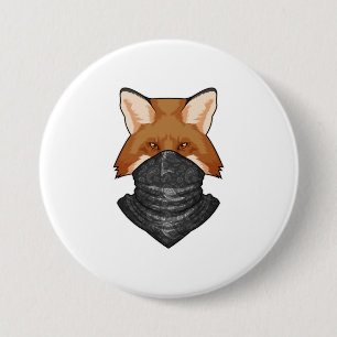 Fox as Bandit with Kerchief 3 Inch Round Button
