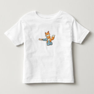 Fox as Batsman with Cricket bat Toddler T-shirt