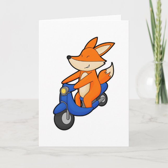 Fox as Biker with Scooter Card (Front)