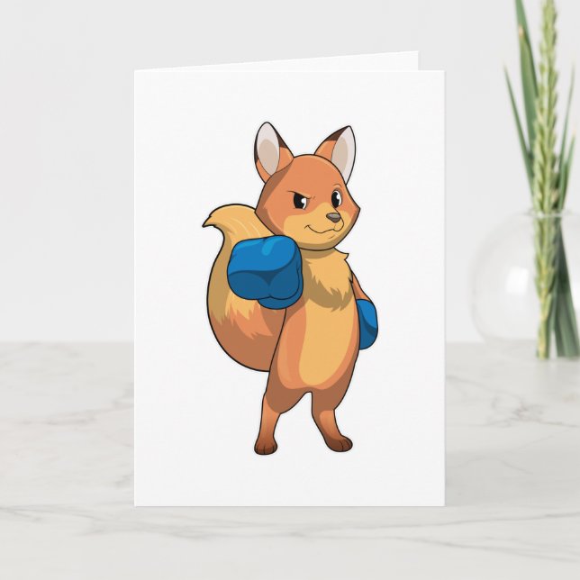 Fox as Boxer with Boxing gloves Card (Front)