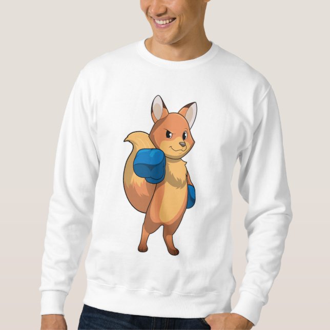 Fox as Boxer with Boxing gloves Sweatshirt (Front)