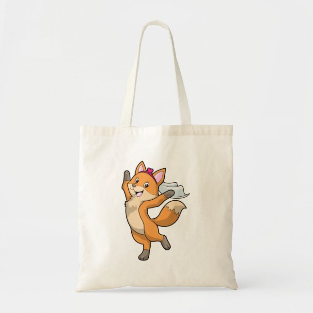 Fox as Bride with Veil & Heart Tote Bag (Front)