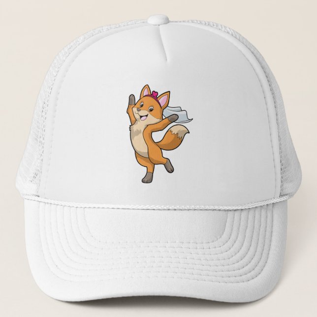 Fox as Bride with Veil & Heart Trucker Hat (Front)