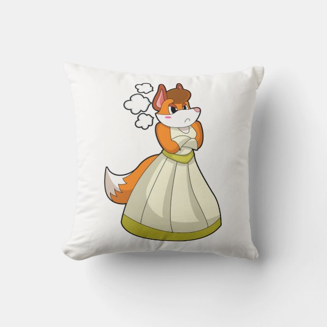 Fox as Bride with Wedding dress.PNG Throw Pillow (Front)