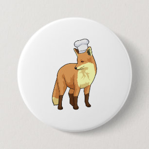 Fox as Cook with Chef hat 3 Inch Round Button