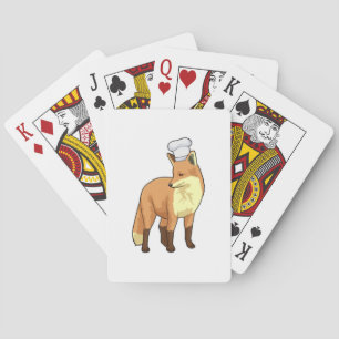 Fox as Cook with Chef hat Playing Cards