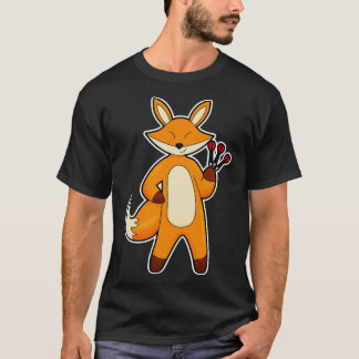 Fox as Dart player with Darts T-Shirt