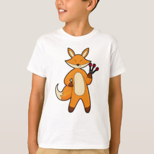Fox as Dart player with Darts T-Shirt