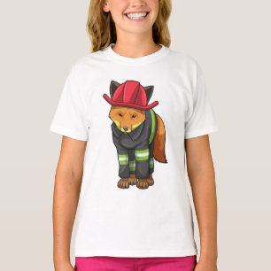 Fox as Firefighter with Helmet T-Shirt