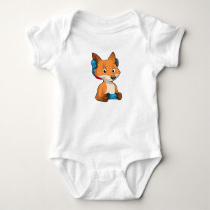 Fox as Gamer with Joystick Baby Bodysuit