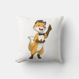 Fox as Groom with Wedding ring Throw Pillow