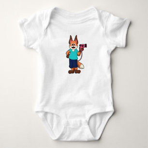 Fox as Hairdresser with Hairdryer Baby Bodysuit