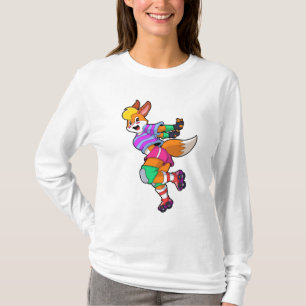 Fox as Inline Skater with Inline Skates T-Shirt