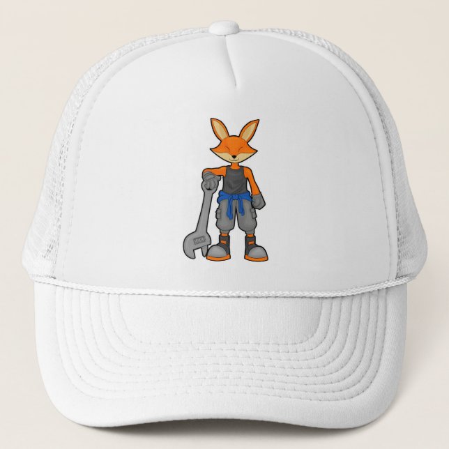 Fox as Mechanic with Spanner Trucker Hat (Front)