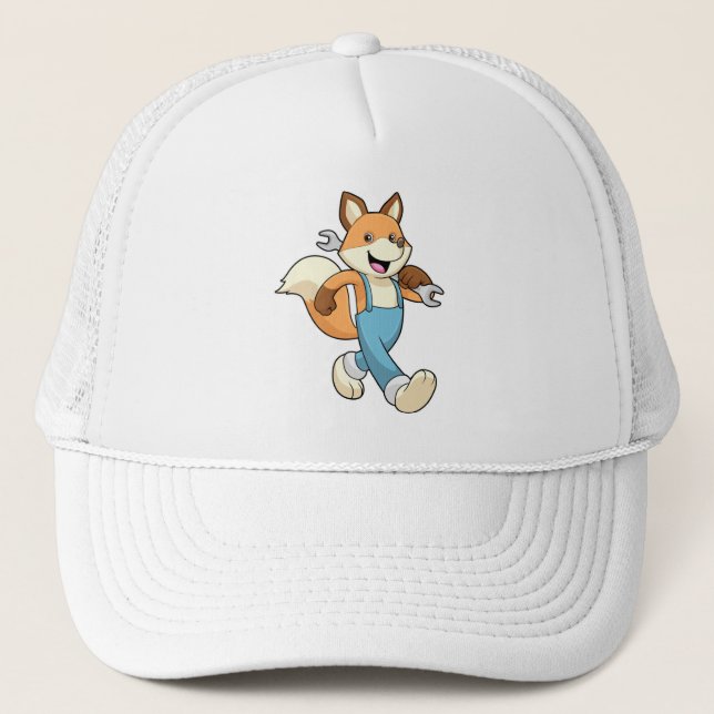 Fox as Mechanic with Wrench Trucker Hat (Front)