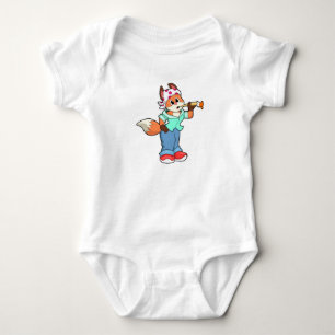 Fox as Painter with Brush & Colour Baby Bodysuit