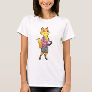 Fox as Secretary with Coffee Cup T-Shirt