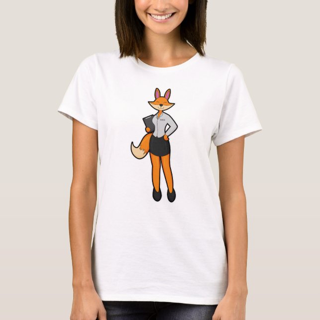 Fox as Secretary with Notepad T-Shirt (Front)