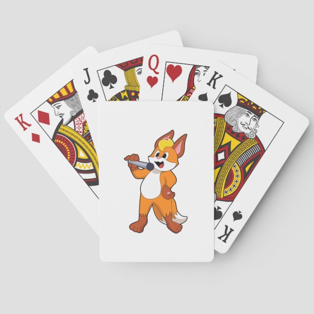 Fox as Singer with Microphone Playing Cards (Back)