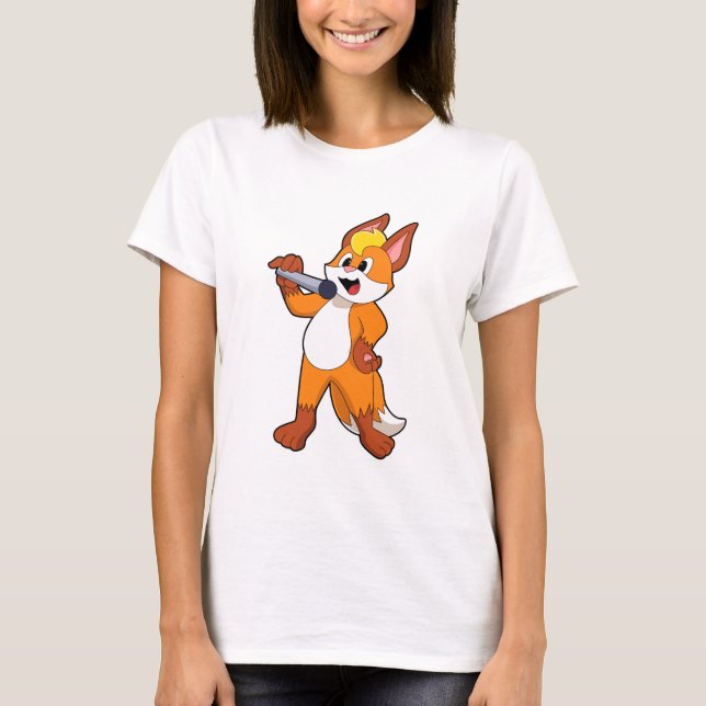 Fox as Singer with Microphone T-Shirt (Front)