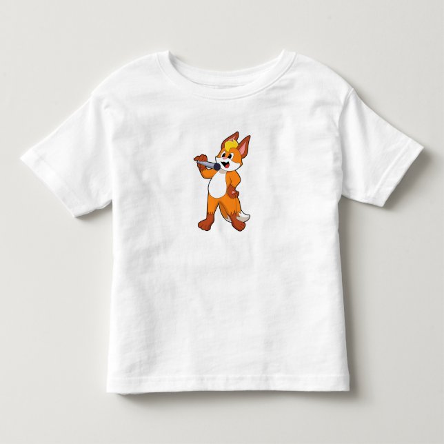Fox as Singer with Microphone Toddler T-shirt (Front)