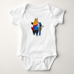 Fox as Skier with Ski Baby Bodysuit