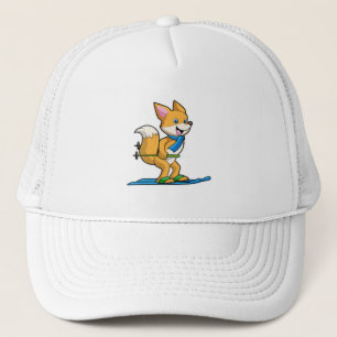 Fox as Skier with Ski & Ski poles Trucker Hat