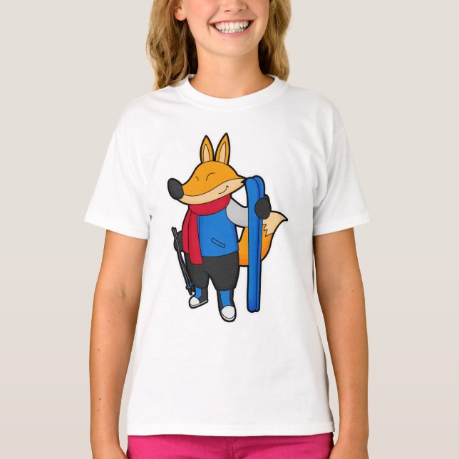 Fox as Skier with Ski T-Shirt (Front)