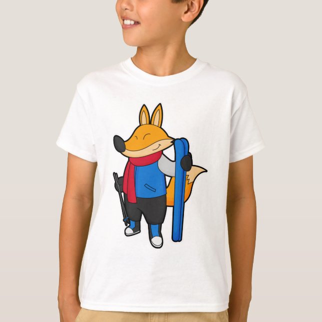 Fox as Skier with Ski T-Shirt (Front)
