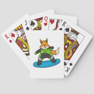 Fox as Snowboarder with Snowboard Playing Cards