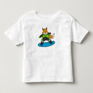 Fox as Snowboarder with Snowboard Toddler T-shirt