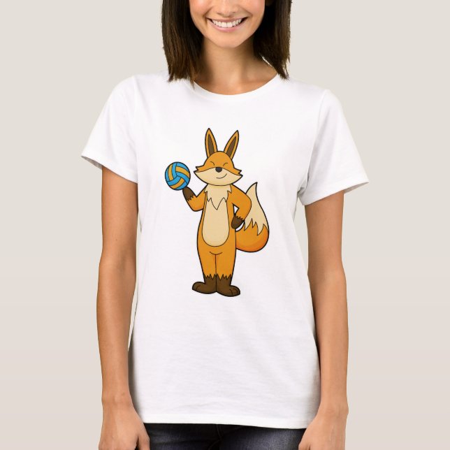 Fox as Volleyball player with Volleyball T-Shirt (Front)