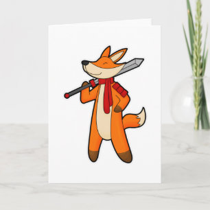 Fox as Warrior with Sword & Scarf Card