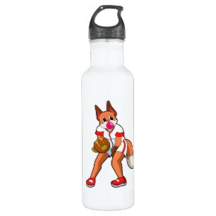 Fox at Baseball with Baseball glove 710 Ml Water Bottle