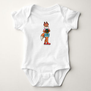 Fox at Bowling with Bowling ball Baby Bodysuit