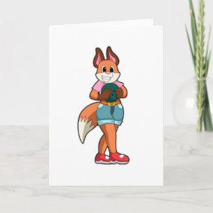 Fox at Bowling with Bowling ball Card