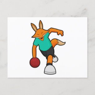 Fox at Bowling with Bowling ball Postcard