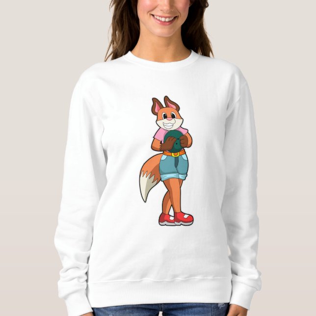 Fox at Bowling with Bowling ball Sweatshirt (Front)