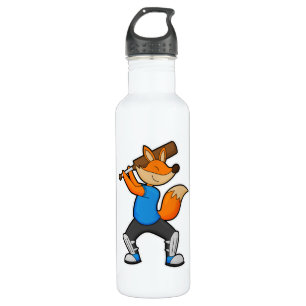Fox at Cricket with Cricket bat 710 Ml Water Bottle