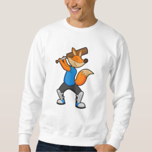 Fox at Cricket with Cricket bat Sweatshirt