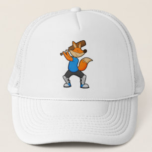 Fox at Cricket with Cricket bat Trucker Hat