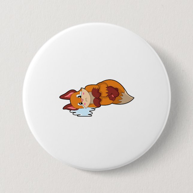 Fox at Crying 3 Inch Round Button (Front)